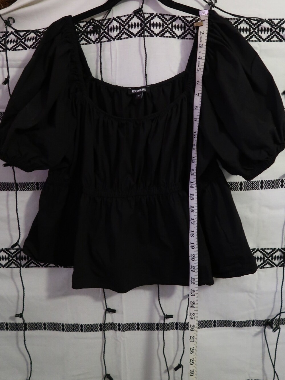 Puffy Sleeves Black Express Top
